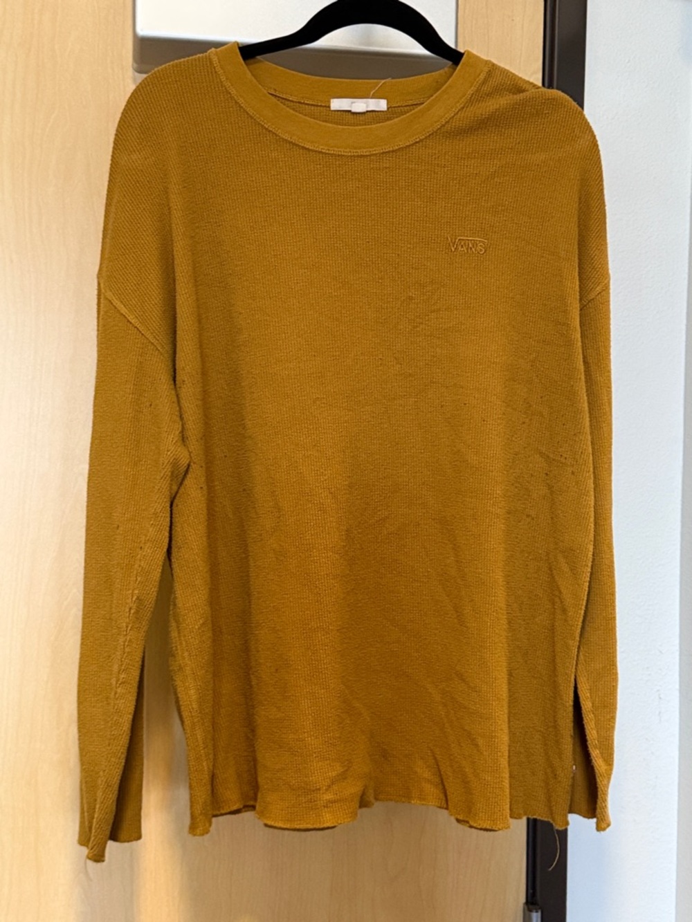 Vans Women's Mustard Waffle Knit Long Sleeve Top